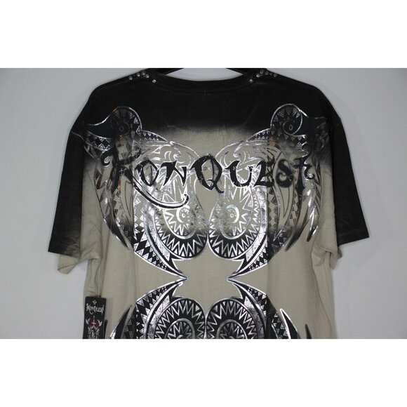 Konquest Mens Large Y2K Style Studded T-Shirt NEW A1575 - Picture 7 of 8